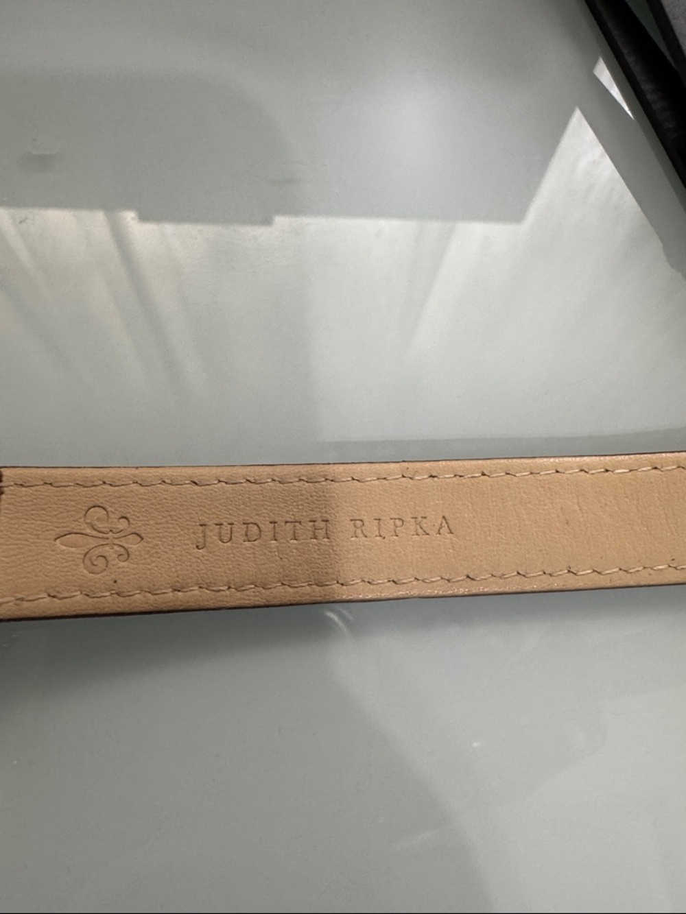 Judith Ripka Silver Rope-Frame Watch - Brown Strap - Picture 4 of 10